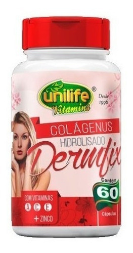 Colágeno Hidrolisado C/ Vitaminas Dermfix 60caps - Unilife