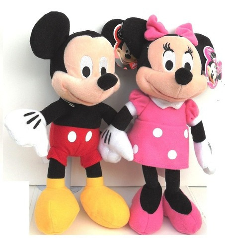 Disney Mickey Y Minnie Mouse - Puf De Peluche De 10 Pulgada. Color Multi_color