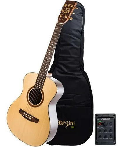 Violão Baby Rozini Rx120 Premium Natural Pré Fishman +capa