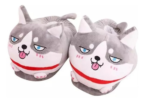 Pantuflas De Perrito Husky Kawai