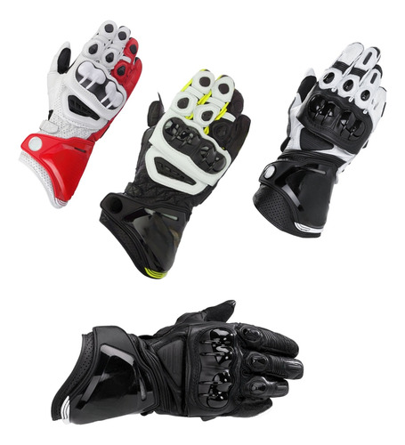 Guantes Largos De Piel Motociclista Moto Gp Pro - A