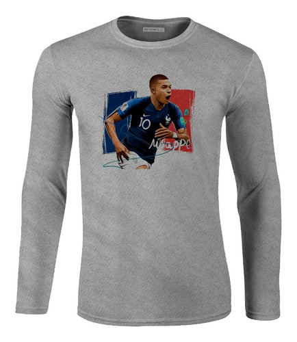 Camiseta Manga Larga Mbappé Bandera Francia Numero 10 Ikl