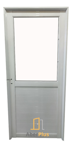 Puerta Aluminio 60x200 Mitad Vidrio Reforzada 36mm Aberplus