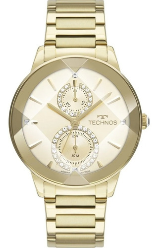 Relógio Feminino Technos Dourado Elegance Crystal 6p73af/1x