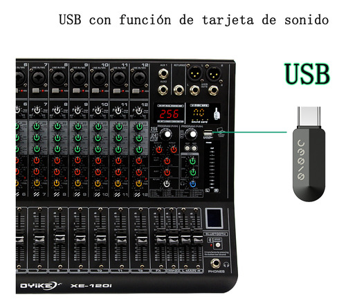 Consolas Sonido 12 Canales Mezcladora Audio 256 Dsp Dj Mixer