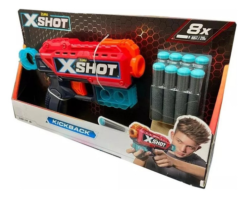 Imagen 2 de 3 de Pistola De Dardos X Shot Kickback 1163 Incluye Dardos