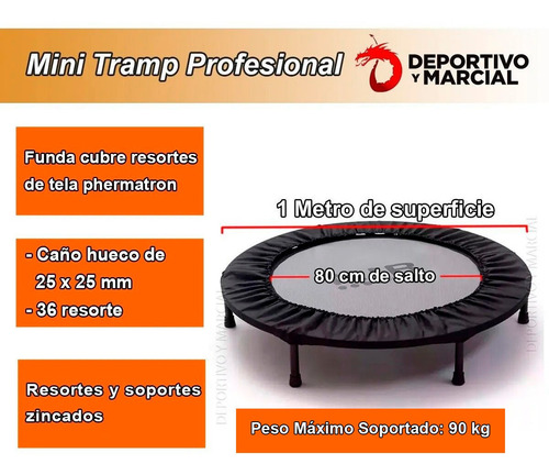 Imagen 3 de 10 de Minitrampolin Mir Profesional Mini Tramp Cama Elastica Cuota