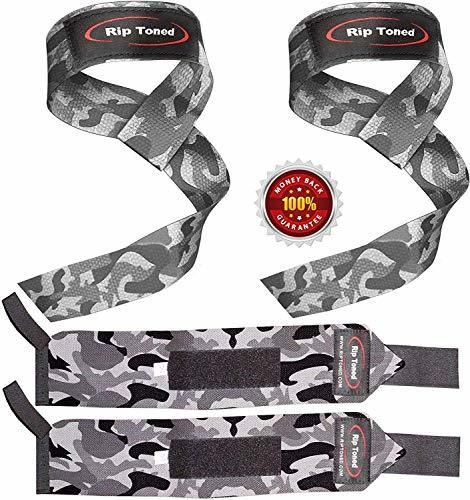 Rip Toned Lifting Straps Wrist Wraps Bundle