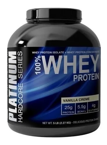 Suplemento en polvo Platinum  Hardcore Series Platinum 100% Whey Protein sabor vainilla en pote de 2.27kg