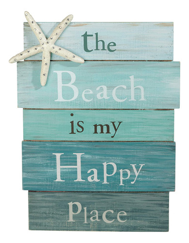 The Beach Is My Happy Place - Cartel De Tablon Con Estrella