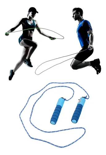 Corda Pular Feo Imports Com Contador Digital Crossfit Ajustável Azul