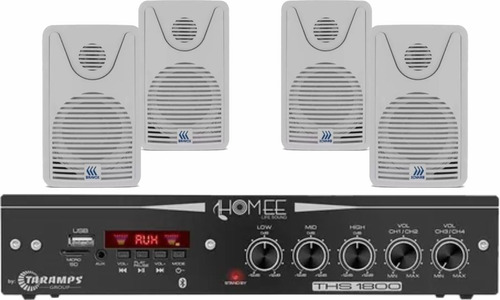 Kit Som Ambiente Taramps 4 Caixas Foco 35 + 2 Setor Ths1800w