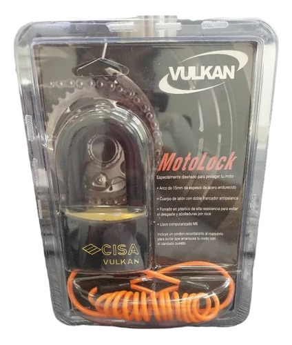 Candado Para Moto Cisa Vulkan 60mm Motolock Arco