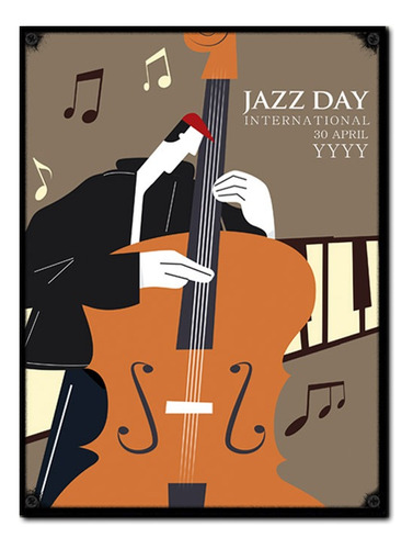 #1385 - Cuadro Decorativo - Jazz Contrabajo Poster Vintage