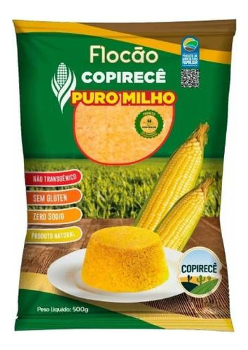 Flocão de Milho Para Cuscuz Não Transgênico Puro Sem Glúten 500g - Copirecê