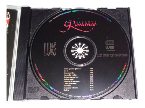Luis Miguel - Segundo Romance, Cd 1994 Warner (Usado)