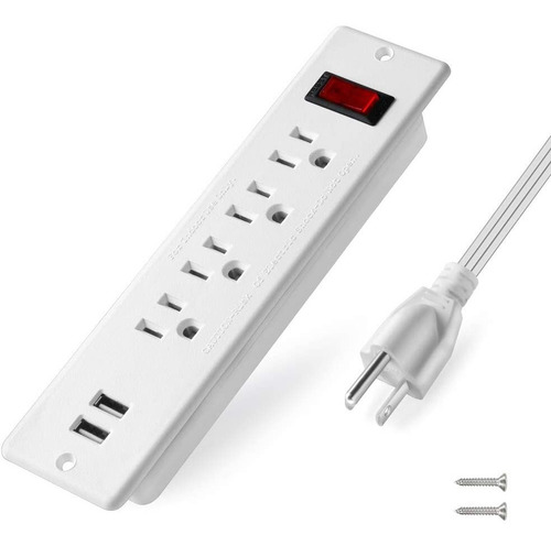 Imagen 2 de 5 de Grommet Toma Corriente Doble Escritorio 4 Tomas Con 2 Usb