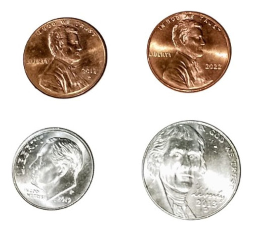Serie De 4 Monedas Estados Unidos Unc