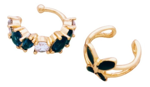 Aretes Ear Cuff Oro Laminado Moda Unisex Elegante Juveniles 