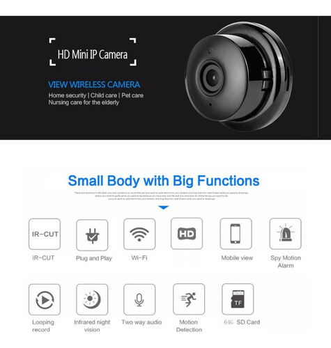 Mini Cámara Espía Con Visión Nocturna Wifi Por Infrarrojos