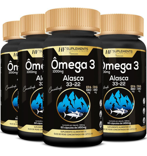 Omega 3 Ultra Concentrado Alto Teor De Epa E Dha 1450mg 4x