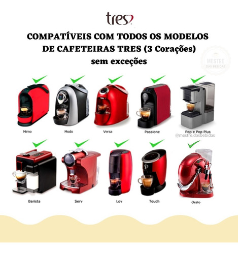 Cápsula De Café Espresso Forza Tres 3 Corações