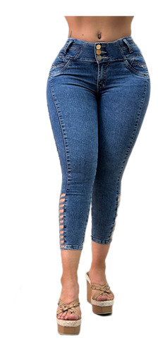 12 Jeans Stretch Ajustable Dama Levanta Pompa Colombiano