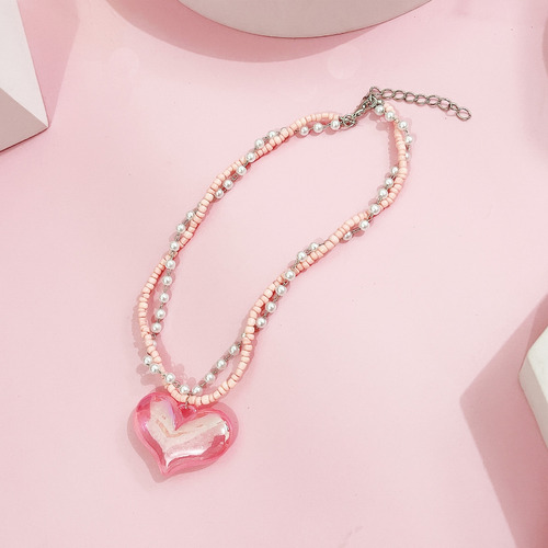 (y) Collar De Cuentas De Resina Tejido A Mano Para Verano, P
