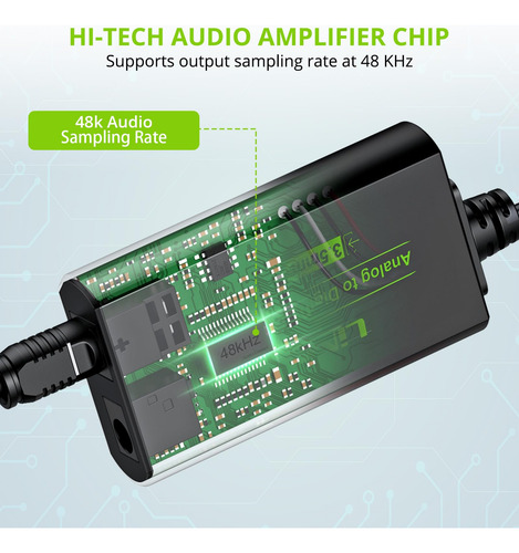Enlace Conversor De Audio Analógico A Digital Para 3,5 Mm A