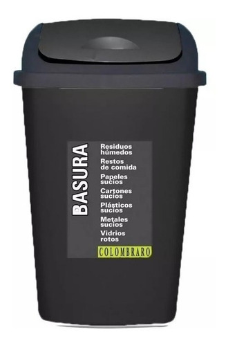 Tacho De Residuos/ Basura 25 Lts T/rebatible Colombraro