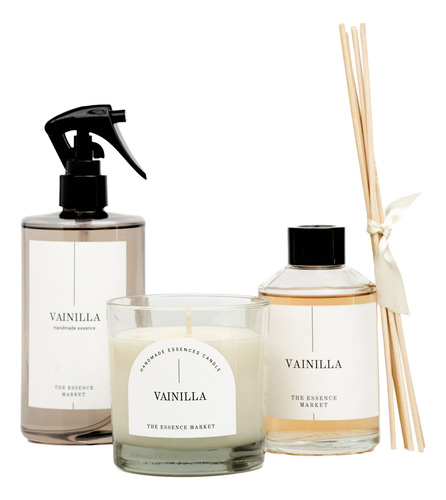 Home Spray + Difusor + Vela Aromatica Vainilla