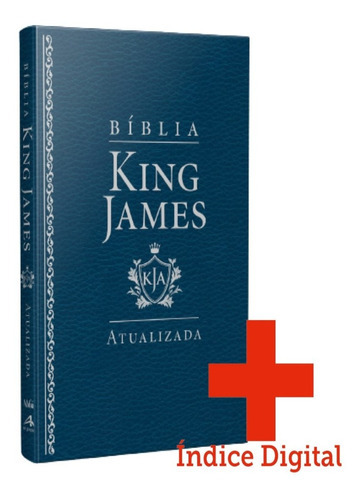 Bíblia King James Atualizada Slim Kja Azul Luxo Com Índice
