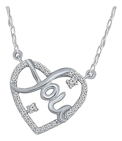 Pretty Jewels Collar Con Colgante De Corazón De Plata De Ley
