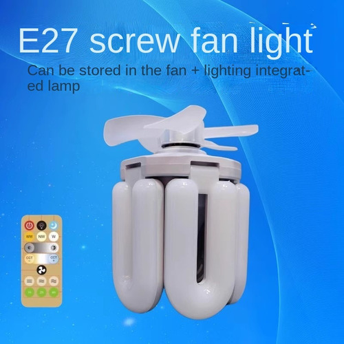 Ventilador De Techo Con Tornillo E27 Led Con Mando A Distanc