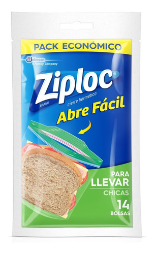 Ziploc Bolsa Para Llevar Chica 14 Unidades X 3 Paquetes