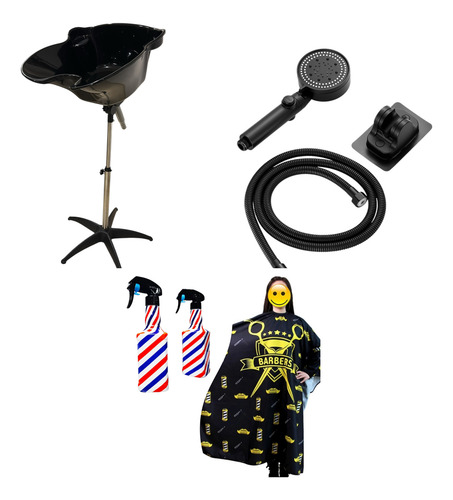 Bacha Lavacabezas Portatil Sin Duchador Premium + Accesorios Lavacabeza Sin Rociador Y Capa