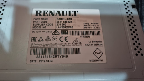 Estereo Renault Media Nav Evolution Android Negro (Reacondicionado)