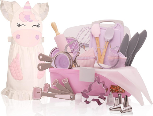 Kit De Chef Mini Cocinera Real Para Niñas Unicornio Hornear