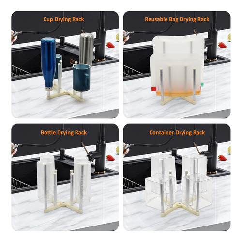 Estante De Secado Plegable Para Botellas Y Tazas Reutilizabl