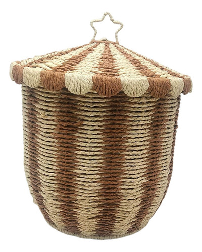 Organizador De Juguetes De Canasta Tejida Ligero 32cmx37cm
