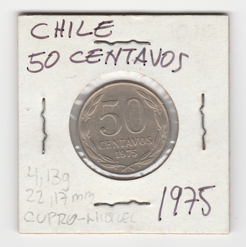 Moneda Chile 50 Centavos 1975 Vf/xf