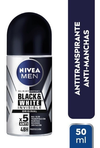 Nivea Desodorante Roll On Nivea Men Invisible Black & White 