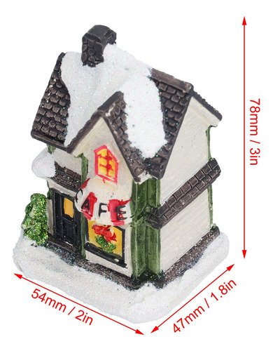 Faro De Resina Navideña Led De Casa De Pueblo Navideño