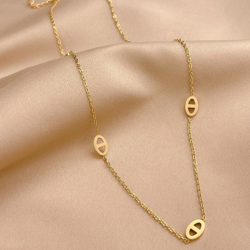 Colgante Collar Con Nariz Cerdo Doble Capa, Ligero Y Lujoso