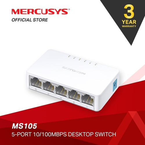 Switcher Splitter Internet Rj45 Lan Red Mercusys 5 Puertos