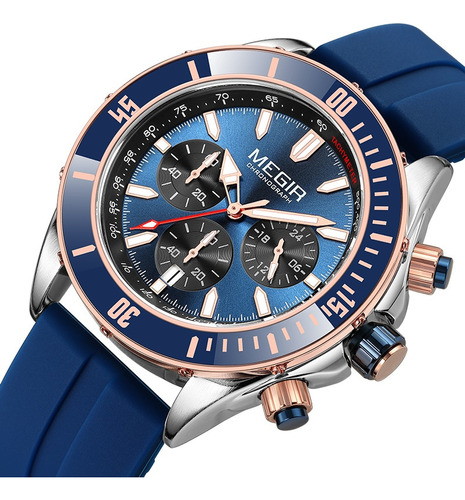 Reloj Megir Business Chronograph De Cuarzo Luminoso