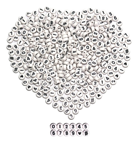 500 Abalorio Acrílicas Números Hacer Joyas, Collares,...