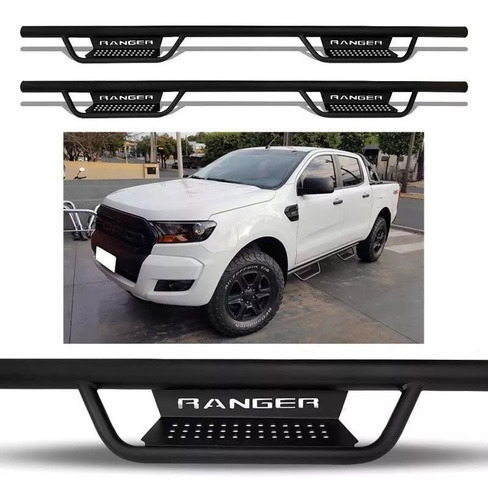Estribo Preto Fosco Ranger Mod. Bully Tubo Force 13 15 18 19