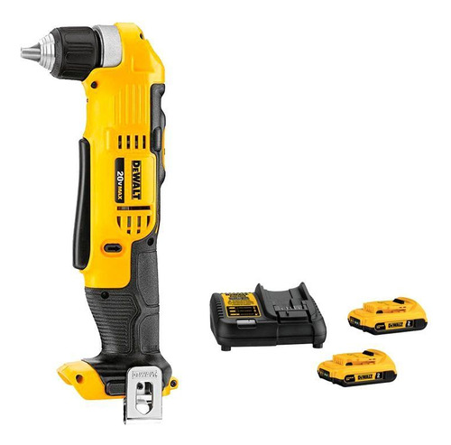 Kit Furadeira Angular 3/8 Bateria 20v Dewalt Dcd740b + 2