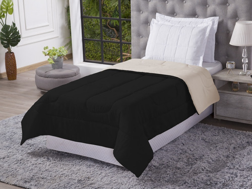 Edredom Comfort Solteiro Ideal Hotéis E Pousadas Atacado Cor Preto/avel